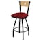 Holland Bar Stool Co 25" Swivel Counter Stool, Pewter Finish, Nat Back, Graph Ruby Seat X830 - alternate 1